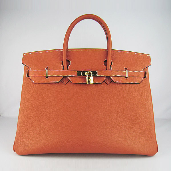 Replica Hermes Birkin 40CM Togo Bag Light Orange 6099 Online - Click Image to Close